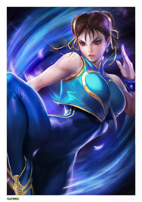 XL chun li 春麗Tシャツ黒 ジェルミクラインHookupsチュンリー 新発売